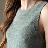 Yerse - 42519_018 - Top de algodón y lino con bajo acanalado - Mujer