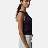 Yerse - 42519_055 - Top de algodón y lino con bajo acanalado - Mujer