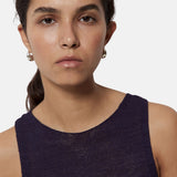 Yerse - 42519_055 - Top de algodón y lino con bajo acanalado - Mujer