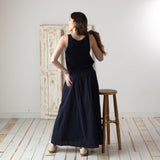 Yerse - 42519_055 - Top de algodón y lino con bajo acanalado - Mujer