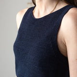 Yerse - 42519_055 - Top de algodón y lino con bajo acanalado - Mujer
