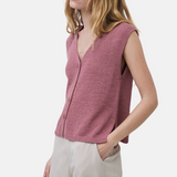 Yerse - 42525_068 - Chaleco de punto mezcla de algodón y lino - Mujer