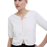 Yerse - 42546_003 - Cárdigan de manga corta 100% algodón orgánico - Mujer