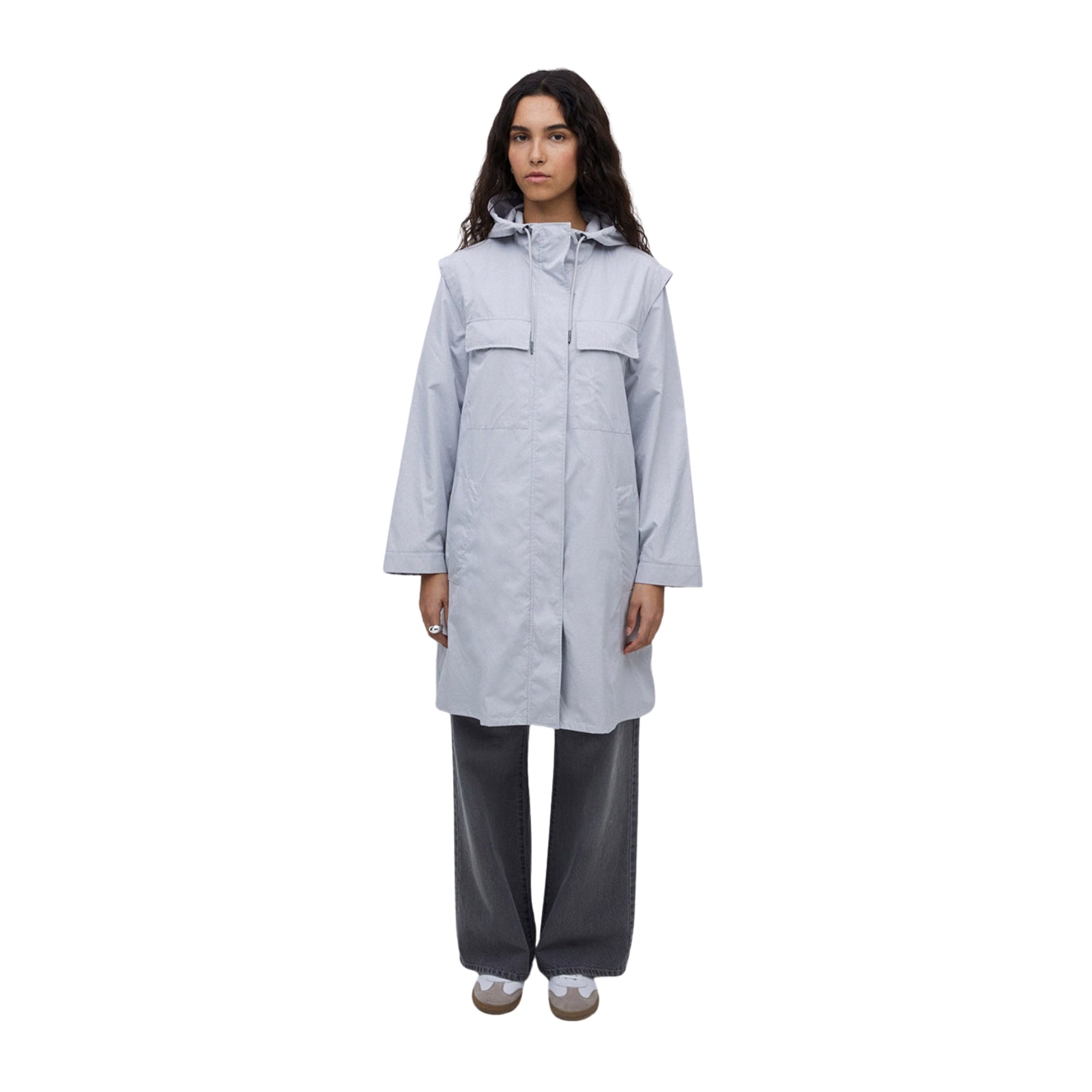 Parka gris impermeable con capucha mujer | Konestilochic