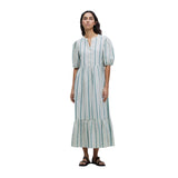 Yerse - 42822_217 - Vestido largo de algodón con escote mao y bolsillos - Mujer