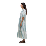 Yerse - 42822_217 - Vestido largo de algodón con escote mao y bolsillos - Mujer