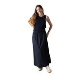 Yerse - 42837_055 - Falda con cintura elástica y bolsillos de popelín 100% algodón - Mujer