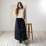 Yerse - 42837_055 - Falda con cintura elástica y bolsillos de popelín 100% algodón - Mujer