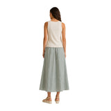 Yerse - 42844_217 - Falda midi con cintura elástica y bolsillos 100% algodón - Mujer