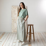 Yerse - 42844_217 - Falda midi con cintura elástica y bolsillos 100% algodón - Mujer
