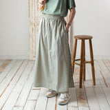 Yerse - 42844_217 - Falda midi con cintura elástica y bolsillos 100% algodón - Mujer