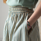 Yerse - 42844_217 - Falda midi con cintura elástica y bolsillos 100% algodón - Mujer