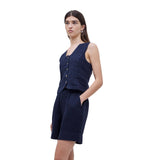 Yerse - 42853_055 - Shorts de lino con bolsillos - Mujer