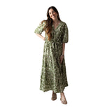 Yerse - 42894_127 - Vestido largo con mangas abullonadas 100% algodón orgánico  - Mujer