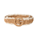 Yerse - 42933_105 - Cinturón de rafia con detalles de macramé (106 x 4 cm)