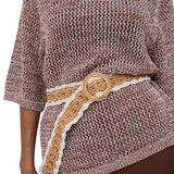 Yerse - 42933_105 - Cinturón de rafia con detalles de macramé (106 x 4 cm)