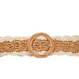 Yerse - 42933_105 - Cinturón de rafia con detalles de macramé (106 x 4 cm)