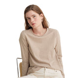 Yerse - 43109_206 – Camiseta de rayas de corte regular y manga larga 100% algodón orgánico - Mujer