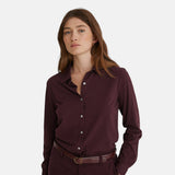 Yerse - 43162_088 – Camisa básica de manga larga 100% algodón con detalles en popelín - Mujer