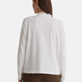 Yerse - 43163_001 – Camiseta de manga larga 100% algodón con volante en el cuello y puños - Mujer