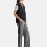 Yerse - 43322_036 – Pantalones anchos afranelados de algodón y viscosa con cintura elástica - Mujer