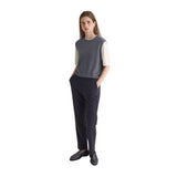 Yerse - 43382_355 - Pantalones rectos de punto en jacquard de cuadros - Mujer
