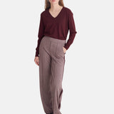 Yerse - 43391_388 - Pantalones anchos de punto en jacquard de pata de gallo - Mujer