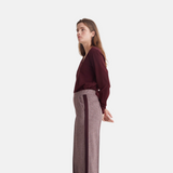 Yerse - 43391_388 - Pantalones anchos de punto en jacquard de pata de gallo - Mujer