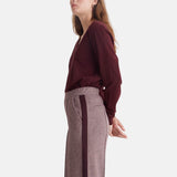 Yerse - 43391_388 - Pantalones anchos de punto en jacquard de pata de gallo - Mujer