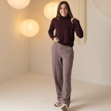 Yerse - 43391_388 - Pantalones anchos de punto en jacquard de pata de gallo - Mujer
