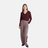 Yerse - 43391_388 - Pantalones anchos de punto en jacquard de pata de gallo - Mujer