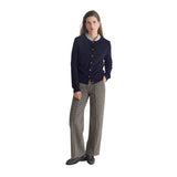 Yerse - 43422_333 - Pantalones anchos de punto en jacquard de cuadros - Mujer