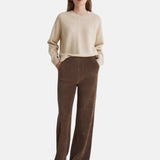 Yerse - 43455_011 - Pantalones anchos de pana de punto - Mujer