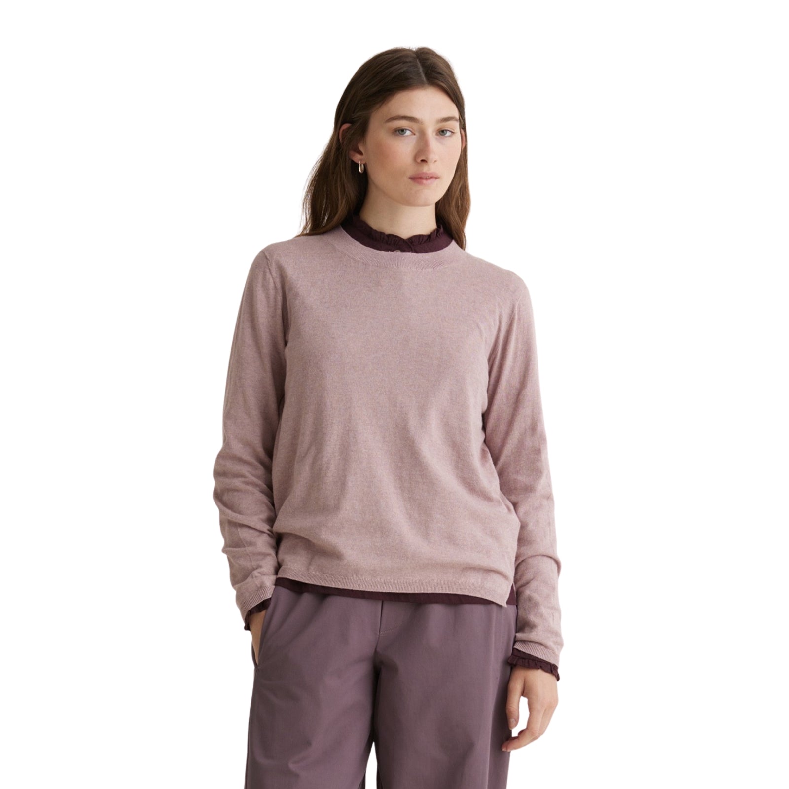 Jersey malva de algodón orgánico para mujer – Yerse | Konestilochic