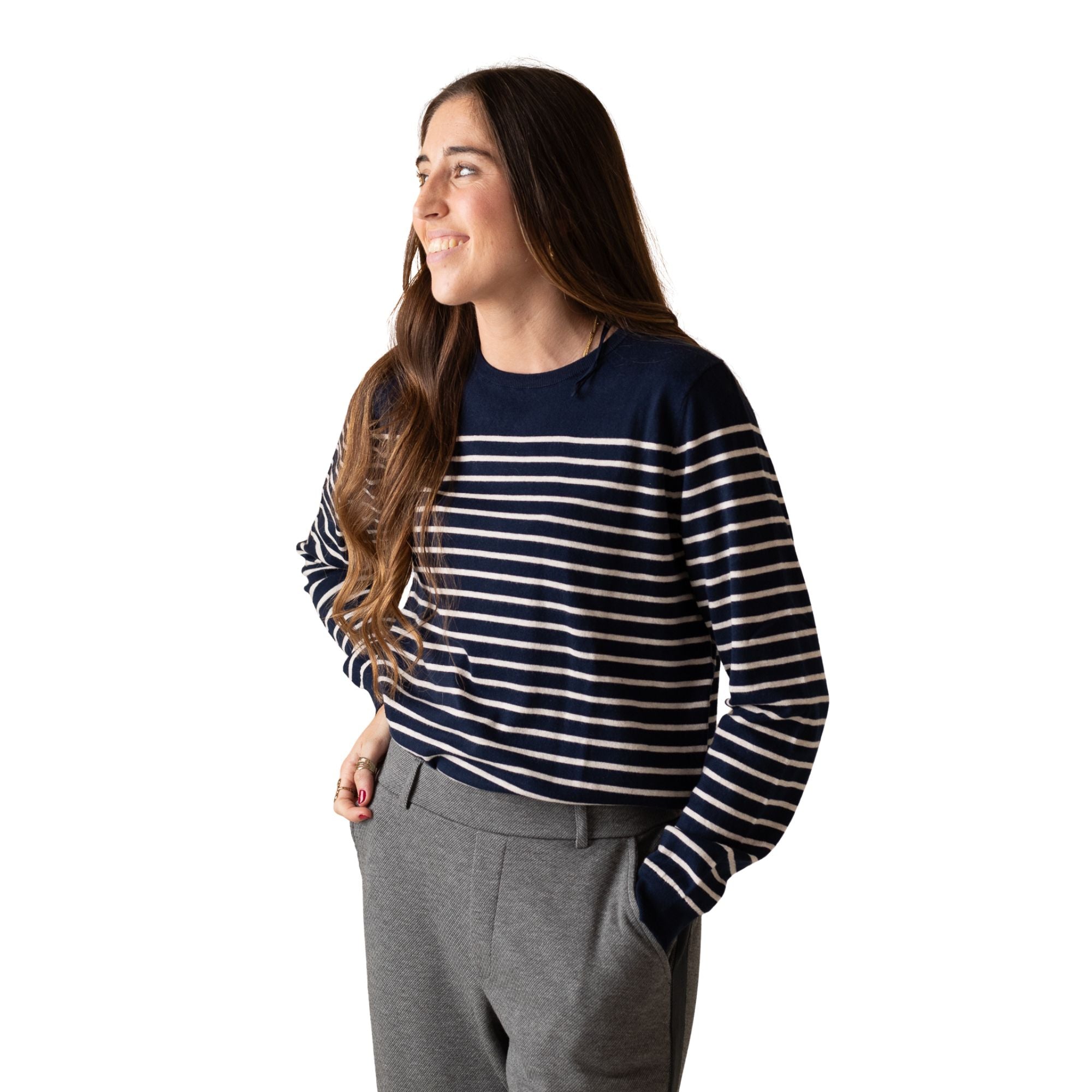 Jersey azul marino de rayas Yerse para mujer | Konestilochic