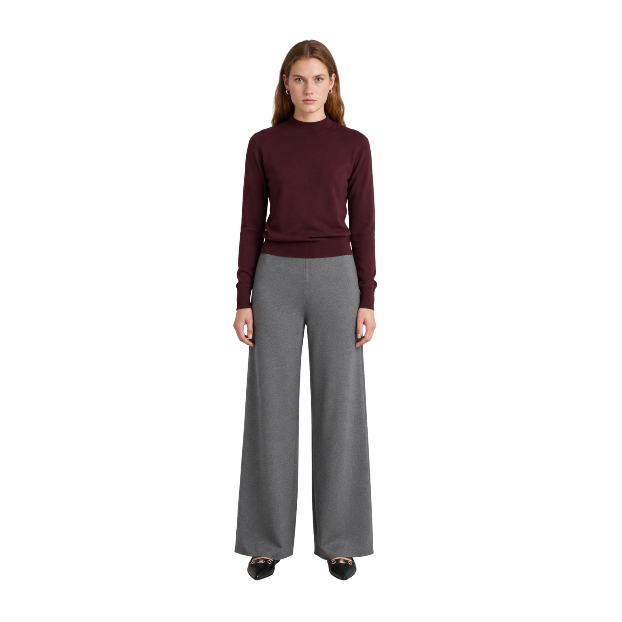 Pantalón gris mujer Yerse con viscosa y cintura elástica Konestilochic