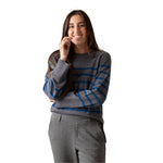 Jersey gris de rayas para mujer Yerse – Suave y cálido| Konestilochic