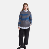 Yerse - 43515_233 – Jersey de rayas con sisa ranglán y cuello redondo con lana y cashmere - Mujer