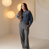 Yerse - 43515_233 – Jersey de rayas con sisa ranglán y cuello redondo con lana y cashmere - Mujer