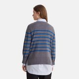 Yerse - 43515_233 – Jersey de rayas con sisa ranglán y cuello redondo con lana y cashmere - Mujer