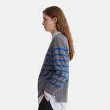 Yerse - 43515_233 – Jersey de rayas con sisa ranglán y cuello redondo con lana y cashmere - Mujer