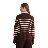 Yerse - 43515_284 – Jersey de rayas con sisa ranglán y cuello redondo con lana y cashmere - Mujer