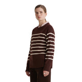 Yerse - 43515_284 – Jersey de rayas con sisa ranglán y cuello redondo con lana y cashmere - Mujer