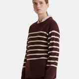 Yerse - 43515_284 – Jersey de rayas con sisa ranglán y cuello redondo con lana y cashmere - Mujer