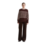 Yerse - 43515_284 – Jersey de rayas con sisa ranglán y cuello redondo con lana y cashmere - Mujer