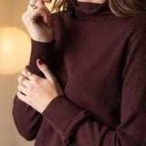 Yerse - 43525_084 – Jersey de cuello cisne de algodón y lana - Mujer