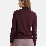 Yerse - 43525_084 – Jersey de cuello cisne de algodón y lana - Mujer