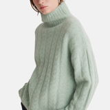 Yerse - 43531_018 – Jersey de cuello alto con trenzas con alpaca - Mujer