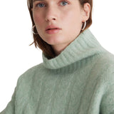 Yerse - 43531_018 – Jersey de cuello alto con trenzas con alpaca - Mujer