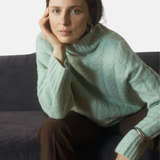 Yerse - 43531_018 – Jersey de cuello alto con trenzas con alpaca - Mujer